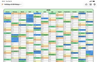 See your entire year at a glance