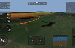 Drone flight replayed in 3D over the real terrain from the DJI SRT file