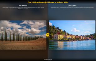 Pick one of two options and the next pair appears. This ranking asks for the most beautiful place in Italy.
