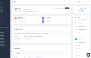 Check young people into their groups.