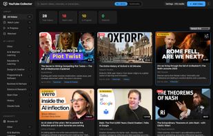 The dashboard: every saved video in one searchable library.
