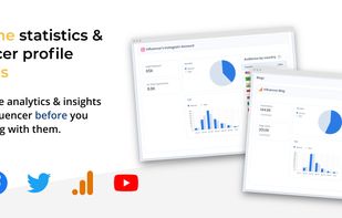Real-time statistics & influencer profile analytics. Get audience analytics & insights for each influencer before you start working with them. Facebook, Twitter, Instagram, YouTube, Google Analytics are supported.