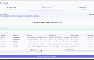 Submitting batch image generation using cvs file from designer