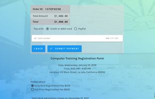 Zapof Forms with online payment. Accept payment instantly with no coding.