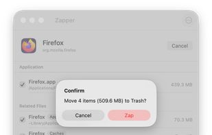 One confirmation and everything goes to the Trash, so it's easy to undo
