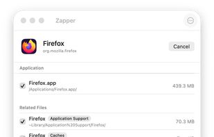 Every leftover file found for Firefox: caches, preferences and support files