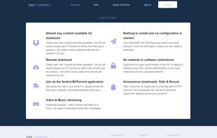 ZapTorrent features