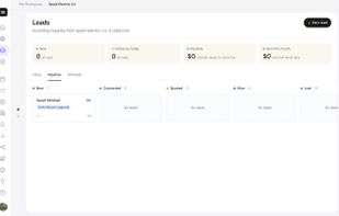 Leads: every enquiry in one inbox with a simple pipeline