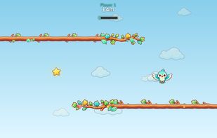 Flap-Flap Race: flap your arms to fly the bird between the branches.