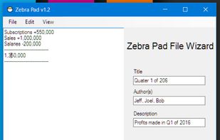 The Zebra Pad File (.zpd) wizard