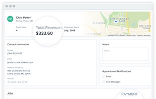 Zenbooker helps you track of important customer details like upcoming jobs and outstanding balances