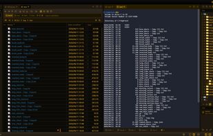Built-in terminal next to your files (dark theme)