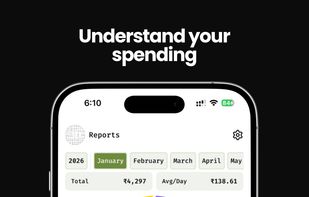 Visual breakdowns of your spending by category and date.
See totals, daily averages, and patterns, fully offline.