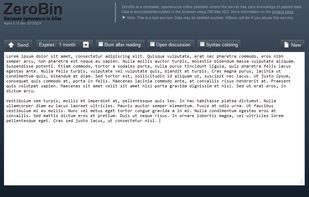 ZeroBin screenshot 1