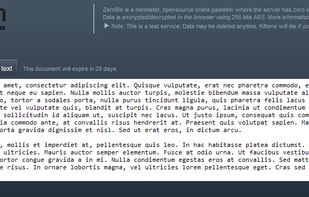 ZeroBin screenshot 2