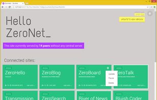 ZeroNet screenshot 1