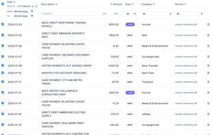 transaction grid