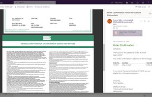 Make your suppliers and customers' lives easier by combining all the attached documents into one, easy-to-consume PDF