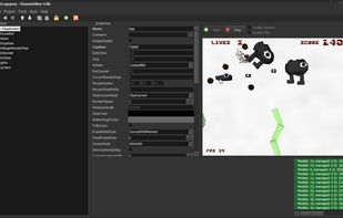 Shmup demo running in the latest version of the IDE.
