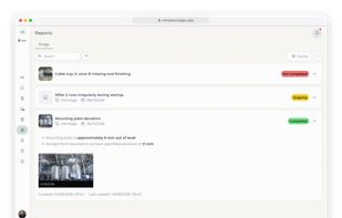 Client Portal: snagging list, open issues and remarks about the project