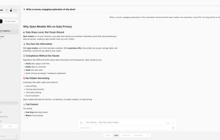 Chat with any open source AI model completely locally and offline.