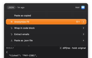 Smart Paste.
Anonymize (mask email, address) before pasting.