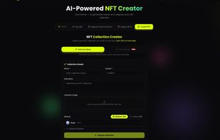Deploy NFT collections in 1 click with no code. 
Upload image, set name and symbol, deploy instantly.