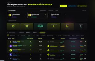 Track 177+ active airdrops with $19.8B total raised. 
Farm verified projects with step-by-step guides.