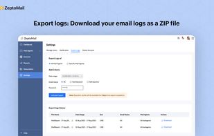 Export logs: Download your email logs as a ZIP file
