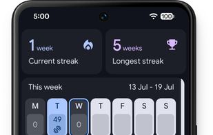 Build streaks week after week by hitting your points target.