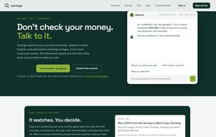Homepage with the demo conversation