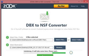 ZOOK DBX to NSF Converter screenshot 1