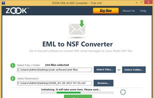 ZOOK EML to NSF Converter screenshot 1