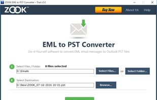 ZOOK EML to PST Converter screenshot 1