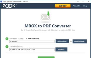 ZOOK MBOX to PDF Converter screenshot 1