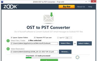 ZOOK OST to PST Converter screenshot 1