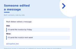 An edited message, with both versions side by side.