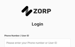 Zorp Mobile App Sign-In. Allow your users to login using Mobile Number, UserId or Social SignIns