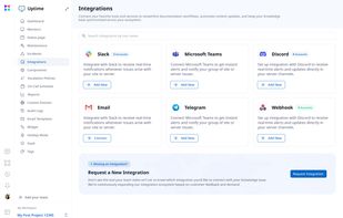 Connect Zunoy Uptime with popular notification services like Slack, Microsoft Teams, Discord, Telegram, Email, and Webhooks to receive real-time alerts whenever your website or API experiences downtime or performance issues.