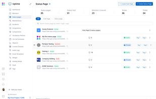Create and manage public or private status pages to share service availability with customers or your team. Organize multiple monitors into a single status hub and keep everyone informed during maintenance or incidents.