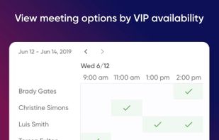 View meeting options by VIP availability