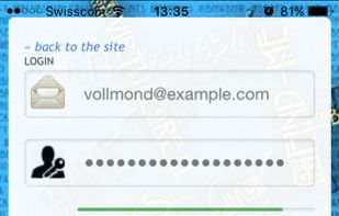Easy login-screen with ZWOOKY-login.