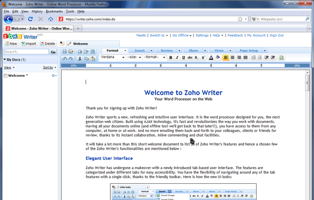Zoho screenshot 1
