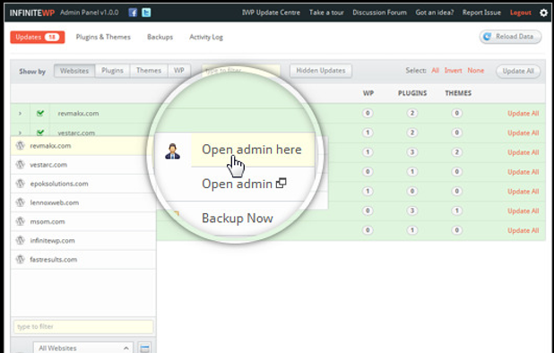 InfiniteWP screenshot 1