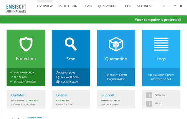Emsisoft Anti-Malware screenshot 1