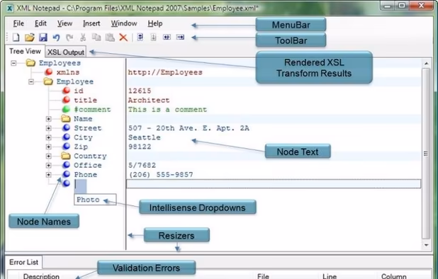 XML Notepad screenshot 1