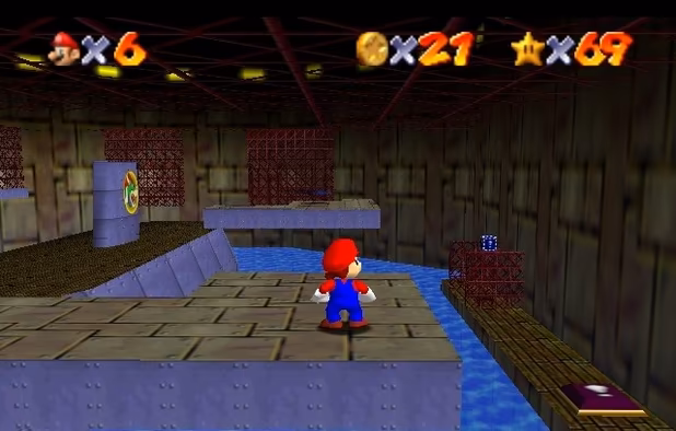 Project64 (Nintendo 64 emulator) with the Glide64 video plugin (which uses OpenGL) playing Super Mario 64.