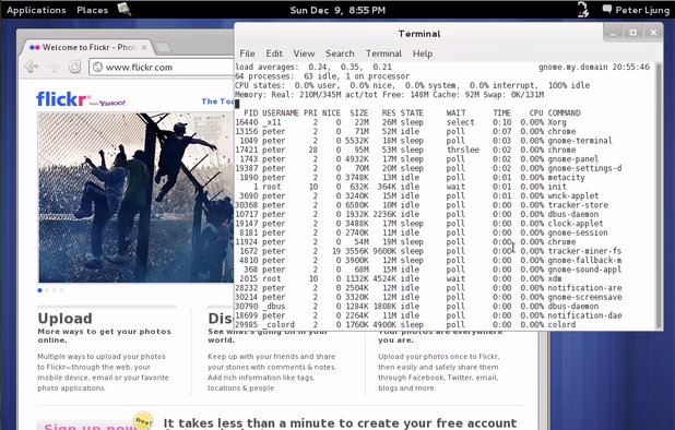 Example OpenBSD 5.2 desktop using Gnome 3.4.2 desktop environment