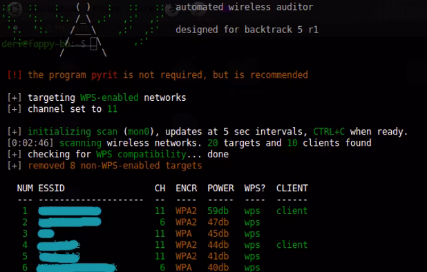 successful WPS attacks (after 17 hours)