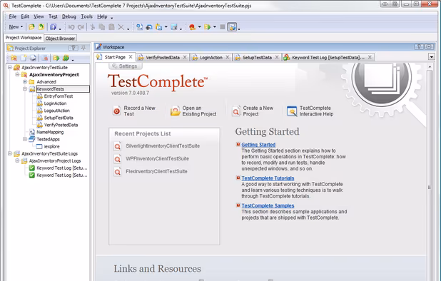 TestComplete screenshot 1